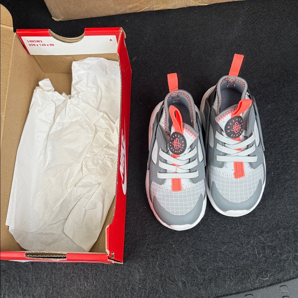 Nike Kids Gray and Coral Sneakers